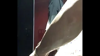 Cum in gym's bathroom